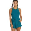 Free People Blissed Out Romper -Pranty Yoga Shop 6619097858091 bluepeacock 1a