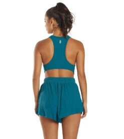 Free People Blissed Out Romper Blue Peacock -Pranty Yoga Shop 6619097858091 bluepeacock 3a 1