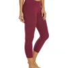 Hard Tail Flat Waisted Cotton Yoga Capris Boysenberry -Pranty Yoga Shop 6620205908011 boysenberry 2a