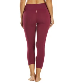 Hard Tail Flat Waisted Cotton Yoga Capris Boysenberry -Pranty Yoga Shop 6620205908011 boysenberry 3a