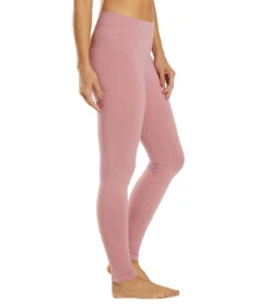 Hard Tail High Waisted Cotton Ankle Yoga Leggings Dusty Rose Pink