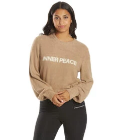 Spiritual Gangster Inner Peace Melody Crew Pullover Camel -Pranty Yoga Shop 6621246029867 camel