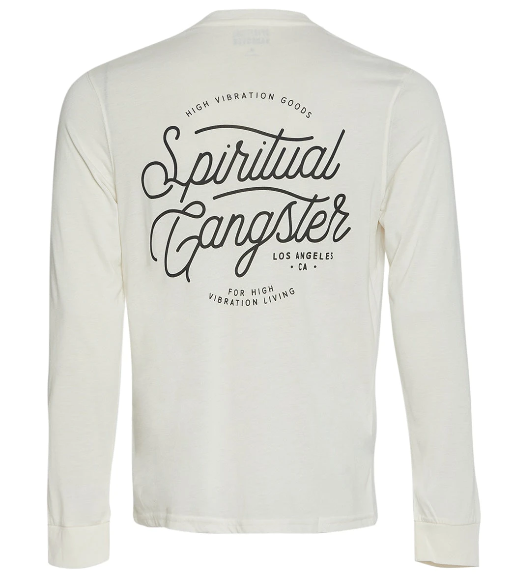 Spiritual Gangster Men's SG Long Sleeve Tee Stone 3 Spiritual Gangster Men's SG Long Sleeve Tee Stone