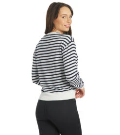 Spiritual Gangster Crew Neck Savasana Pullover 10 Spiritual Gangster Crew Neck Savasana Pullover -Pranty Yoga Shop 6629891702827 navyprintstripe 3a