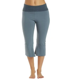 Hard Tail Contour Rolldown V-Split Capris Steel Blue -Pranty Yoga Shop 6637055508523 steelblue