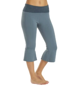Hard Tail Contour Rolldown V-Split Capris Steel Blue