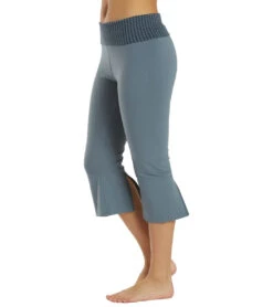 Hard Tail Contour Rolldown V-Split Capris Steel Blue -Pranty Yoga Shop 6637055508523 steelblue 5a