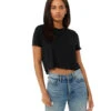 Bella + Canvas The Crop Tee -Pranty Yoga Shop 6646906060843 black 1a