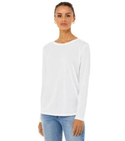 Bella + Canvas Daily Long Sleeve Tee White -Pranty Yoga Shop 6646906585131 white