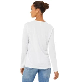 Bella + Canvas Daily Long Sleeve Tee White -Pranty Yoga Shop 6646906585131 white 3a