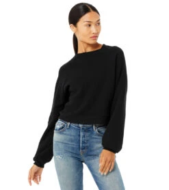 Bella + Canvas Raglan Sweatshirt Black -Pranty Yoga Shop 6646907863083 black