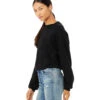 Bella + Canvas Raglan Sweatshirt Black -Pranty Yoga Shop 6646907863083 black 2a