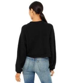 Bella + Canvas Raglan Sweatshirt Black -Pranty Yoga Shop 6646907863083 black 3a