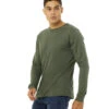 Bella + Canvas Sueded Airlume Long Sleeve Tee Military Green -Pranty Yoga Shop 6646909960235 militarygreen 2a