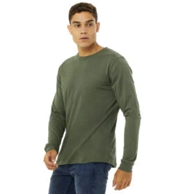 Bella + Canvas Sueded Airlume Long Sleeve Tee Military Green