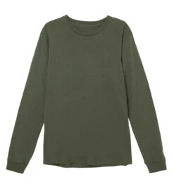 Bella + Canvas Sueded Airlume Long Sleeve Tee Military Green -Pranty Yoga Shop 6646909960235 militarygreen 4a