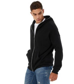 Bella + Canvas Total Zip Hoodie Black