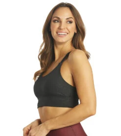Marika Lacey Yoga Sports Bra -Pranty Yoga Shop 6653610229803 blacklinearfloralemboss 5a 1