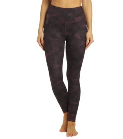 Balance Collection Contender Lux 27" Yoga Leggings Wild Plum Floral Outline -Pranty Yoga Shop 6653614882859 wildplumfloraloutline