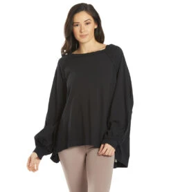 Free People She's Everything Long Sleeve Top Black -Pranty Yoga Shop 6672259645483 black
