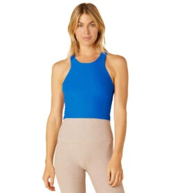 Beyond Yoga Focus Cropped Tank Wayfinder Blue-Wave -Pranty Yoga Shop 6688331431979 wayfinderbluewave