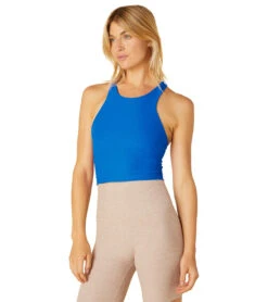 Beyond Yoga Focus Cropped Tank Wayfinder Blue-Wave