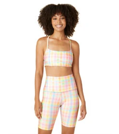 Beyond Yoga T-Back Luxe Bra -Pranty Yoga Shop 6688793821227 pastelgingham 4a