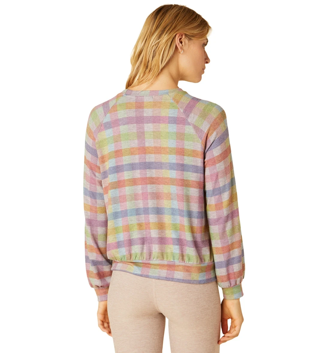 Beyond Yoga Relaxed Raglan Pullover Pastel Gingham 4 Beyond Yoga Relaxed Raglan Pullover Pastel Gingham - Image 2