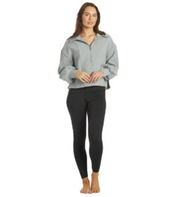 Varley Ramona Half Zip Quarry -Pranty Yoga Shop 6707204456491 quarry 4a
