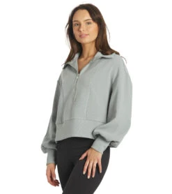 Varley Ramona Half Zip Quarry -Pranty Yoga Shop 6707204456491 quarry 5a