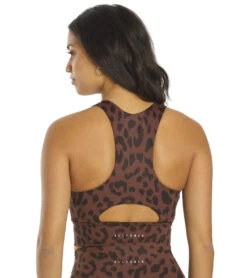 All Fenix Oversized Cheetah Longline Yoga Sports Bra -Pranty Yoga Shop 6710803333163 chocolate 3a
