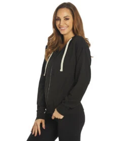 Glyder Vintage Oversized Zip Up Black -Pranty Yoga Shop 6752533643307 black 5a
