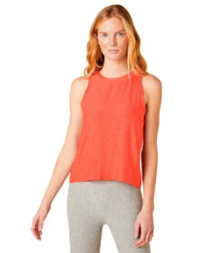 Beyond Yoga Featherweight Spacedye Rebalance Tank Fresh Coral Heather -Pranty Yoga Shop 6779853406251 freshcoralheather