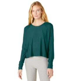 Beyond Yoga Featherweight Spacedye Daydreamer Pullover Deep Sea Heather -Pranty Yoga Shop 6779853799467 deepseaheather