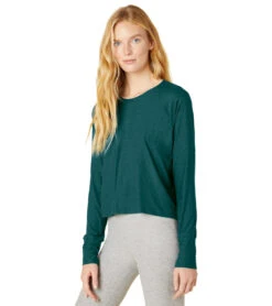 Beyond Yoga Featherweight Spacedye Daydreamer Pullover Deep Sea Heather