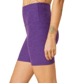 Beyond Yoga Spacedye Keep Pace Biker Shorts Purple Dahlia Heather