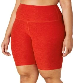 Beyond Yoga Plus Size Spacedye High Waisted Biker Shorts Red Hot-Siren