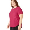 Beyond Yoga Plus Size Featherweight On The Down Low Tee Dragonfruit-Sangria -Pranty Yoga Shop 6780524298283 dragonfruitsangria 2a