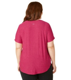 Beyond Yoga Plus Size Featherweight On The Down Low Tee Dragonfruit-Sangria -Pranty Yoga Shop 6780524298283 dragonfruitsangria 3a