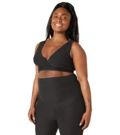 Beyond Yoga Spacedye Criss Crossover Maternity Nursing Bra Darkest Night