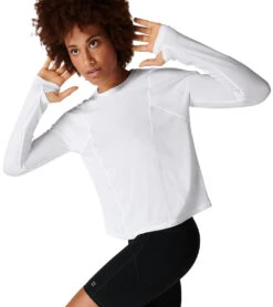Sweaty Betty Haste Run Long Sleeve Top -Pranty Yoga Shop 6809568313387 white 2a