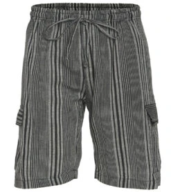 Yak & Yeti Men's Striped Shorts With Pockets 22 Yak & Yeti Men's Striped Shorts With Pockets -Pranty Yoga Shop 6823870038059 black 1a