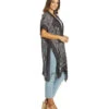 Yak & Yeti Boho Floral Medallion Kimono Wrap Dark Brown -Pranty Yoga Shop 6823870136363 darkbrown 2a