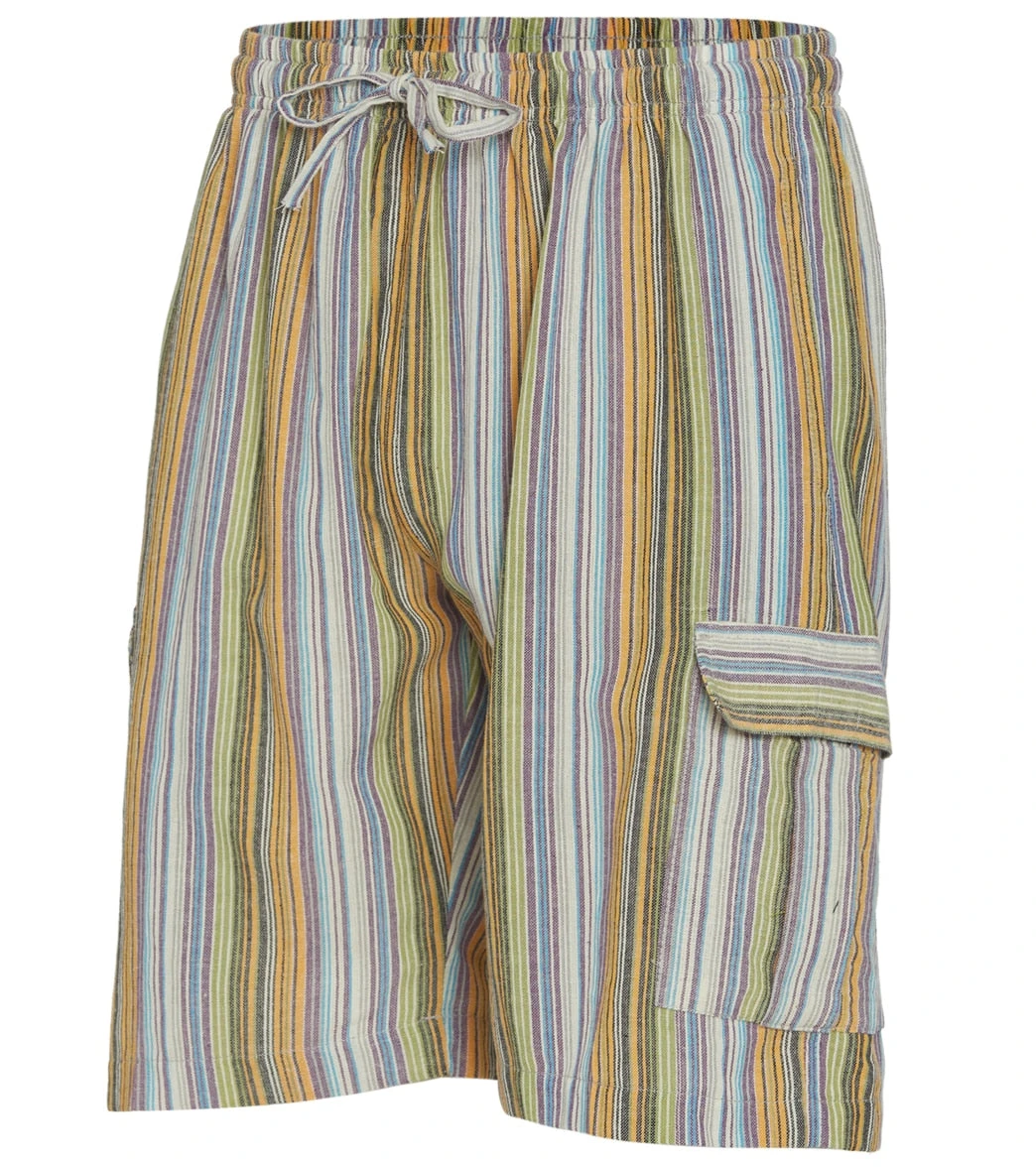 Yak & Yeti Men's Striped Shorts With Pockets Natural 3 Yak & Yeti Men's Striped Shorts With Pockets Natural