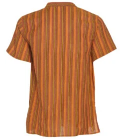 Yak & Yeti Men's Striped Short Sleeve Kurta Mustard