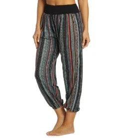 Yak & Yeti Striped Bohemian Harem Pants Maroon Multi -Pranty Yoga Shop 6823871741995 maroonmulti 5a