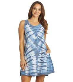 Yak & Yeti Tie Dye Boho Dress Blue 11 Yak & Yeti Tie Dye Boho Dress Blue -Pranty Yoga Shop 6823872462891 blue
