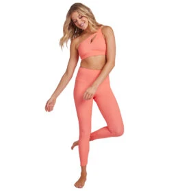 Onzie Sutra Bra Peach Punch Rib -Pranty Yoga Shop 6841132843051 peachpunchrib 4a