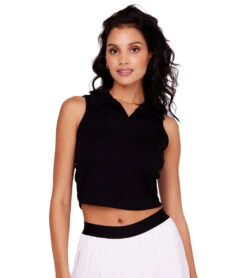 Onzie Polo Tank Black Core Rib -Pranty Yoga Shop 6841133072427 blackcorerib 1