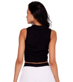 Onzie Polo Tank Black Core Rib -Pranty Yoga Shop 6841133072427 blackcorerib 3a 1